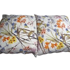 Ralph Lauren Zippered Pillowcases (only) Wildflowers Garden Cottage 16" x 16"